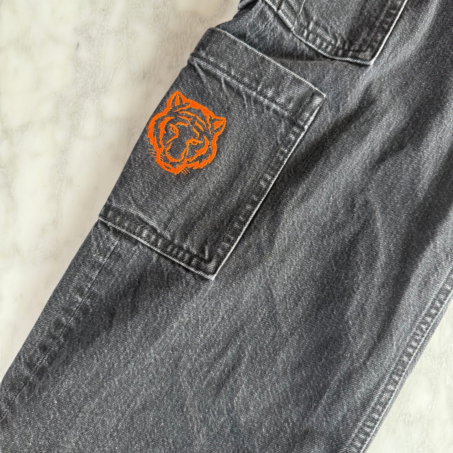 Cincinnati Bengals Upcycled Women's Cargo Jeans - Size 10