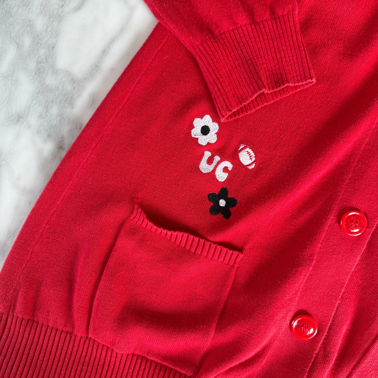 University of Cincinnati Embroidered Upcycled Cardigan Button-Up Sweater