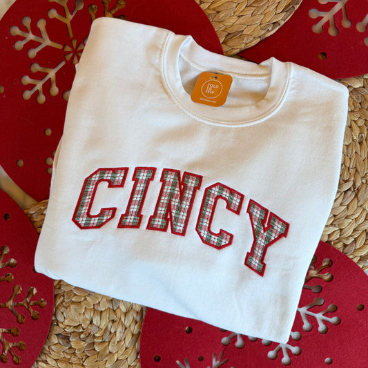 Cincy Holiday Plaid Crewneck Sweatshirt