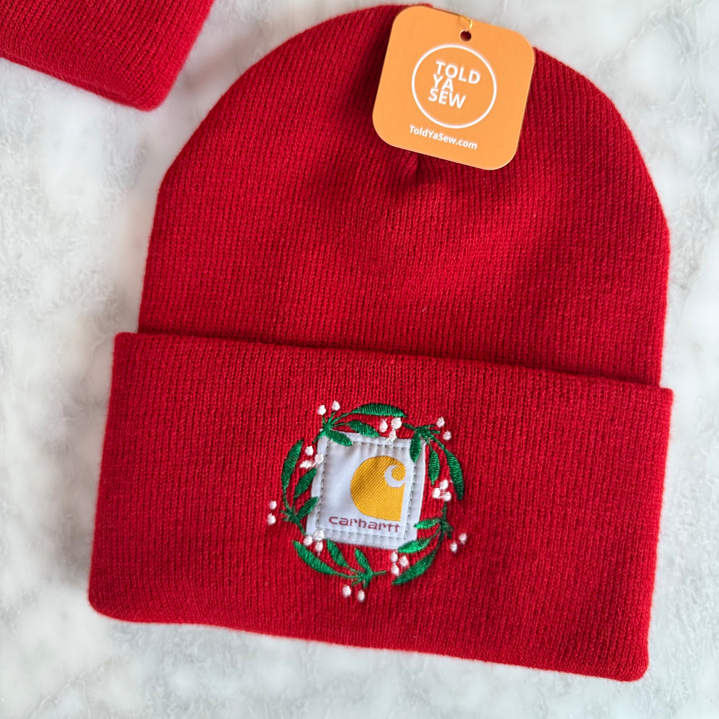 Holiday Embroidered Carhartt Beanie Hat