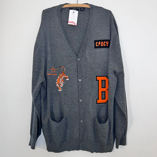 Cincy Bengals Upcycled Varsity Cardigan Sweater