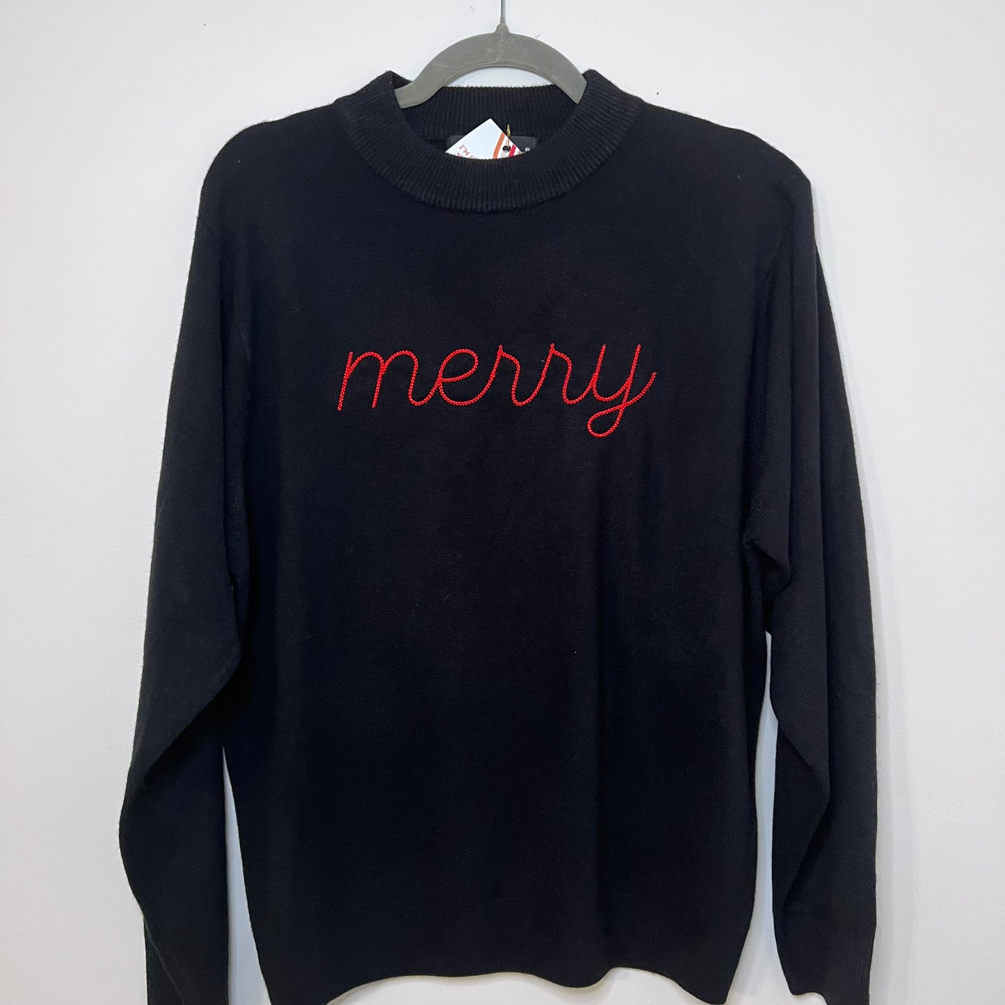 "Merry" Upcycled Mockneck Black Sweater