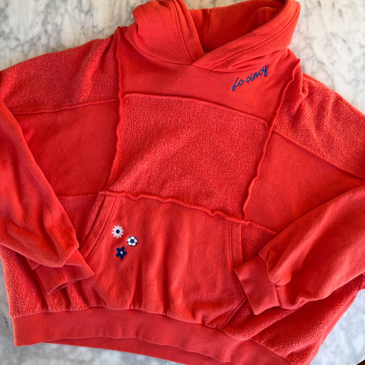 FC Cincy Soccer Embroidered Upcycled Orange Aerie Hoodie