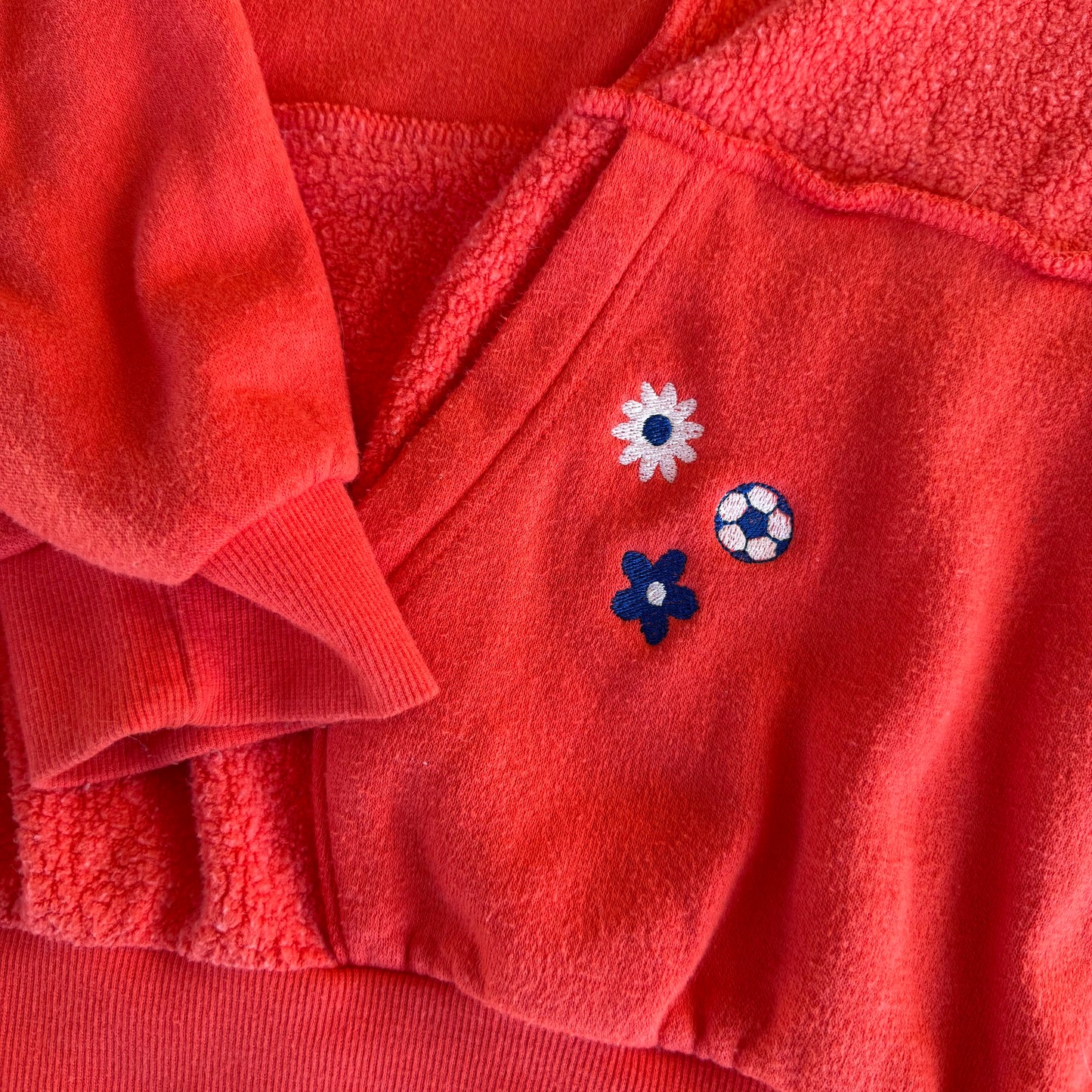 FC Cincy Soccer Embroidered Upcycled Orange Aerie Hoodie