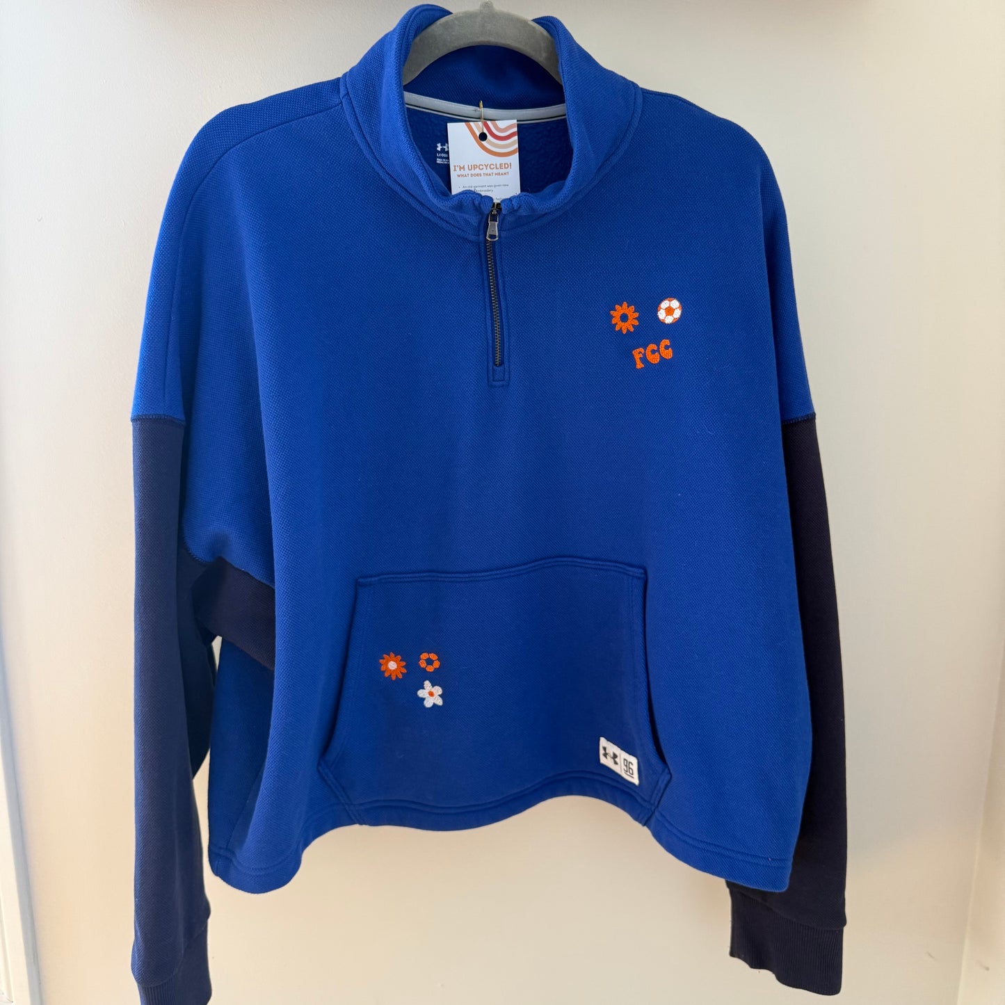 FC Cincy Soccer Embroidered Upcycled Half-Zip Pullover