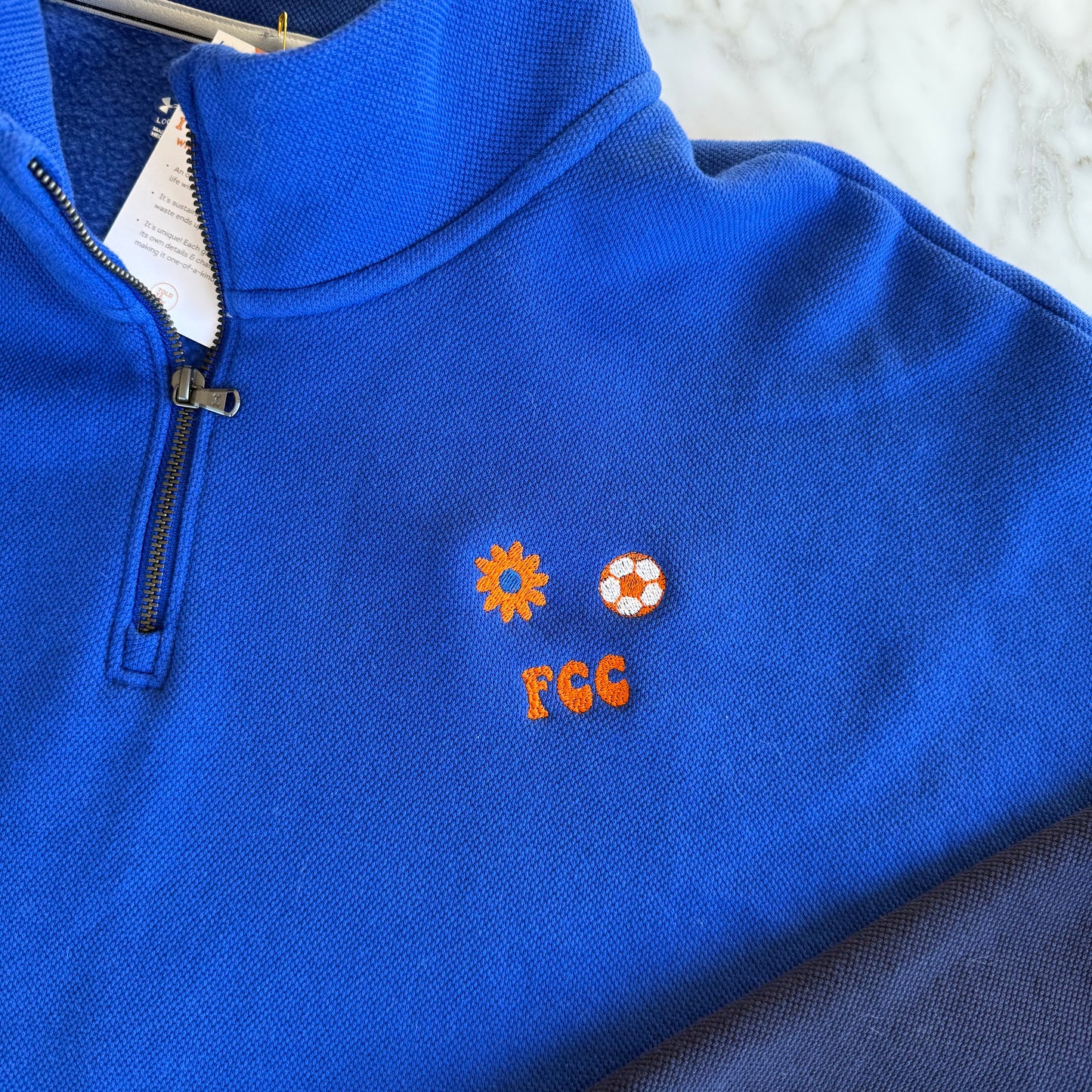 FC Cincy Soccer Embroidered Upcycled Half-Zip Pullover