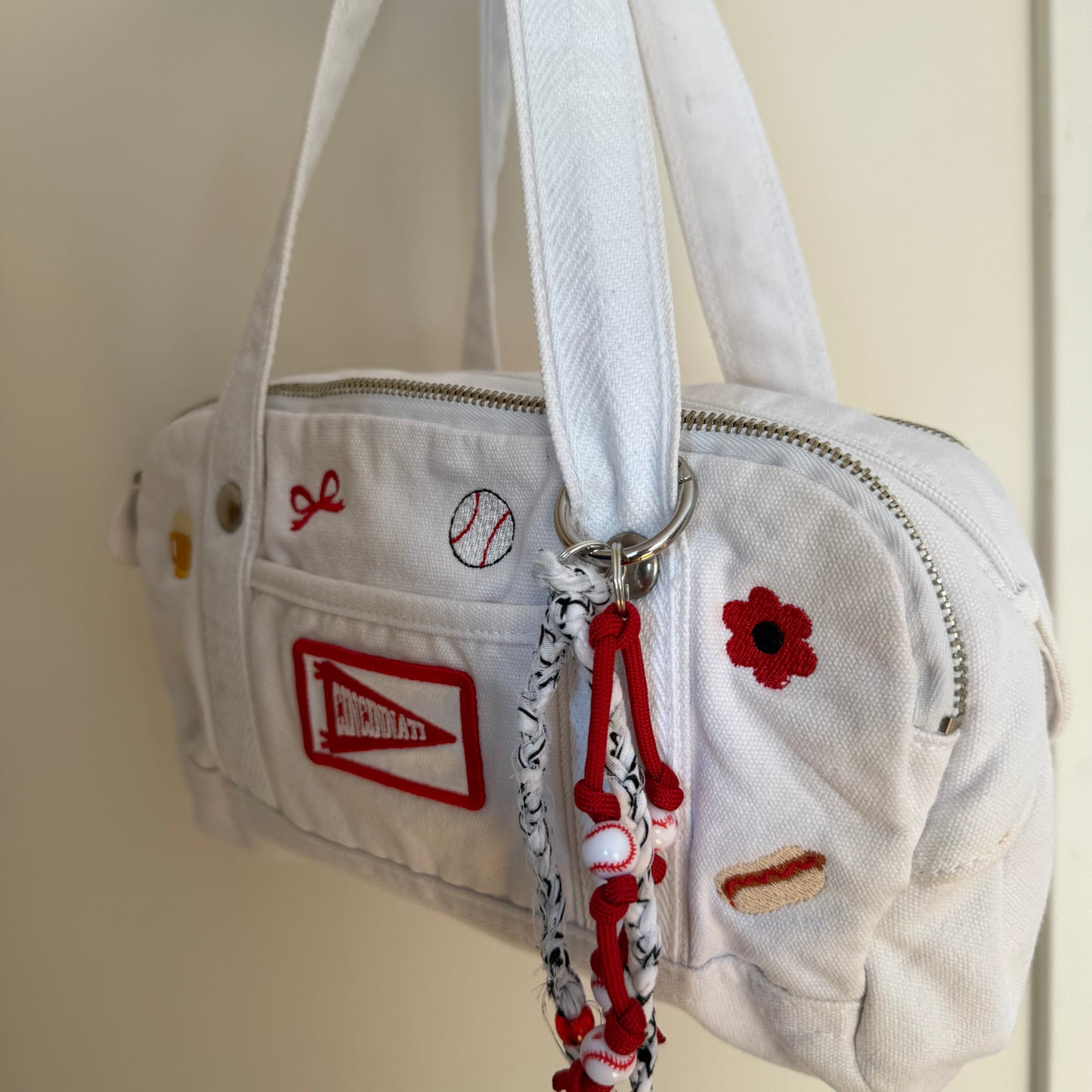 Cincinnati Baseball Embroidered Upcycled Vintage Y2K Bowler Bag