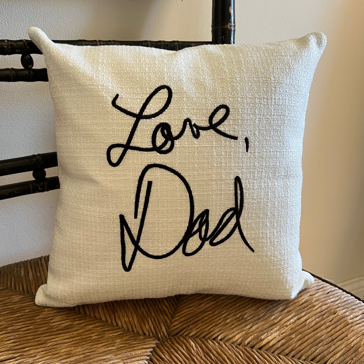 Embroidered Handwriting or Signature Pillow