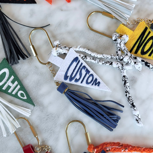 Custom Embroidered Pennant Bag Charm