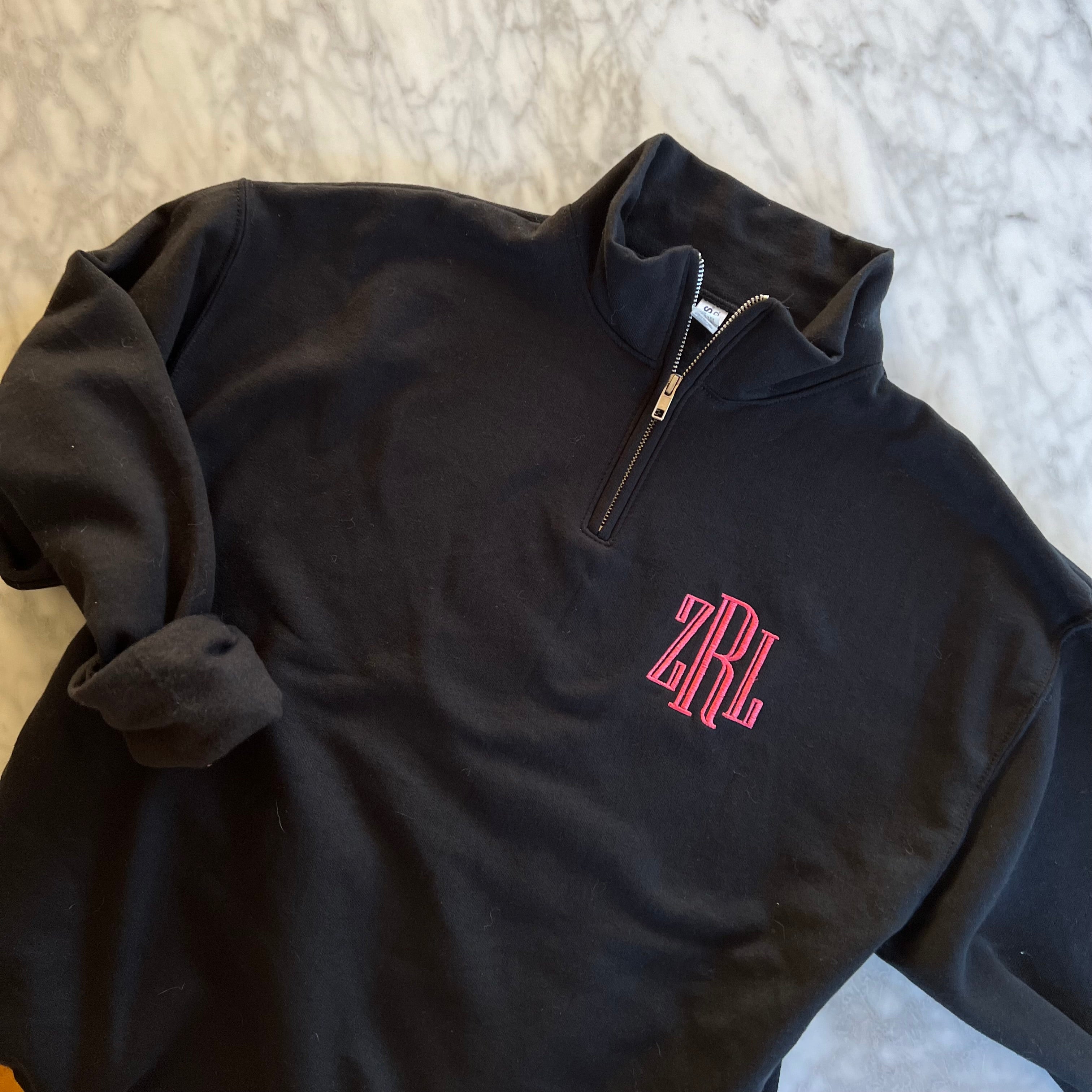 Monogram Quarter Zip Sweatshirt Told Ya Sew