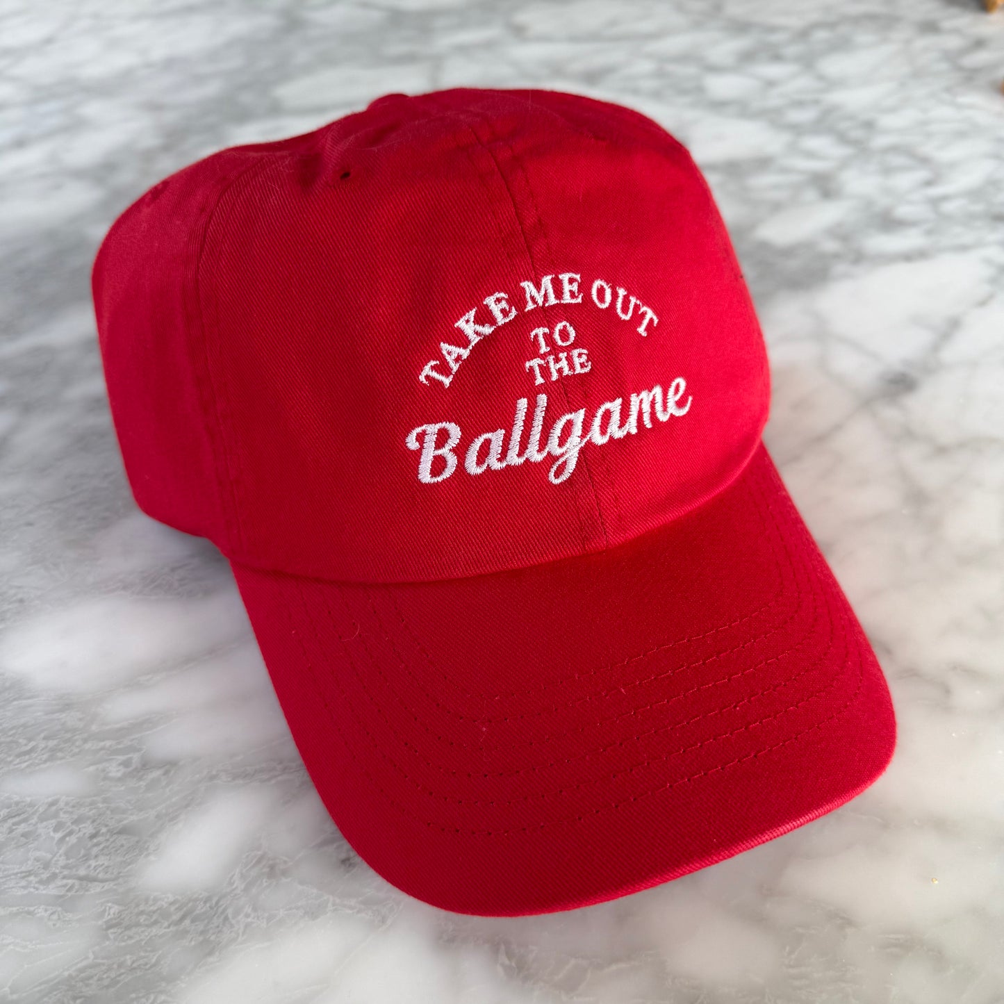 "Take Me Out to the Ballgame" Embroidered Baseball Cap Hat