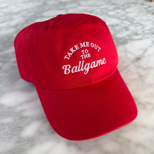 "Take Me Out to the Ballgame" Embroidered Baseball Cap Hat
