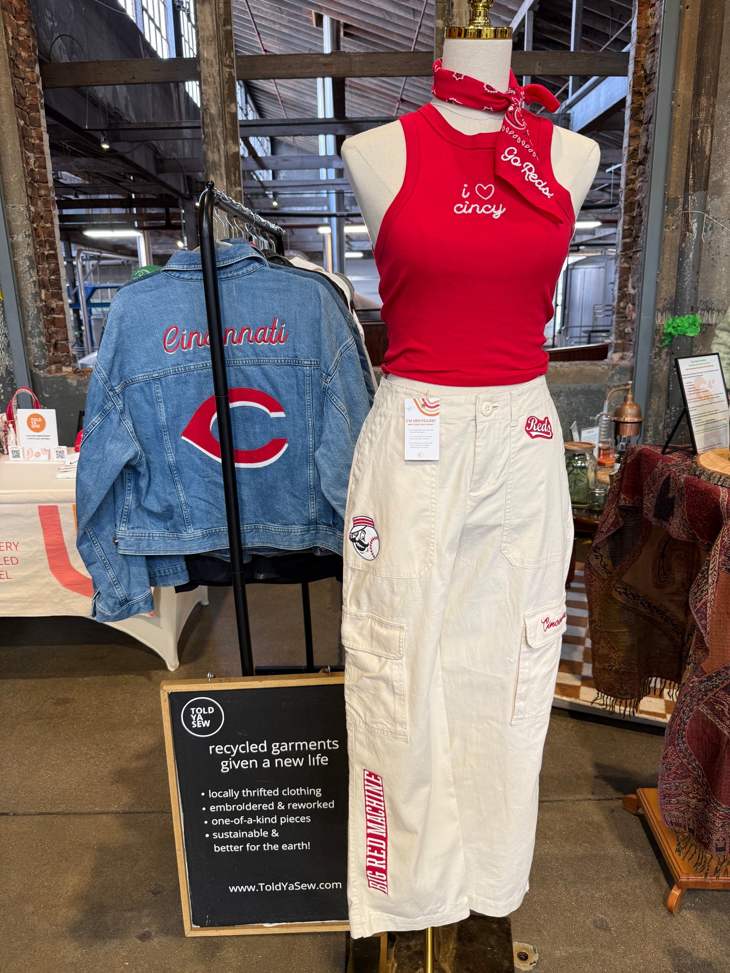 Cincinnati Reds Upcycled Cargo Pants
