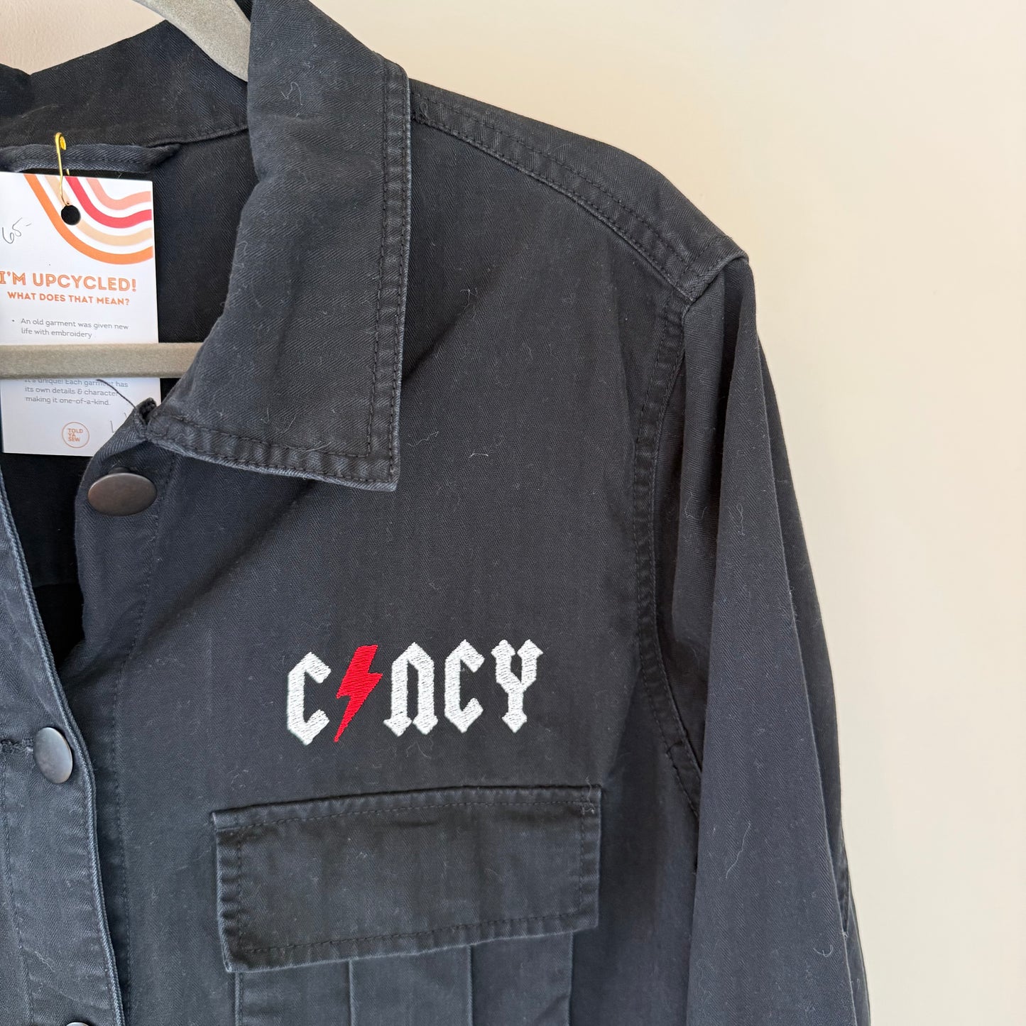 Cincinnati Reds Upcycled Cargo Cropped Black Cotton Jacket