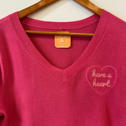 "Have a Heart" Upcycled Knit Sweater