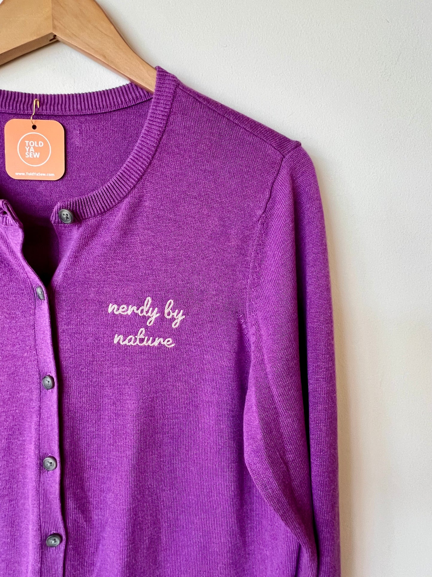 "Nerdy by Nature" Upcycled Button-Up Sweater