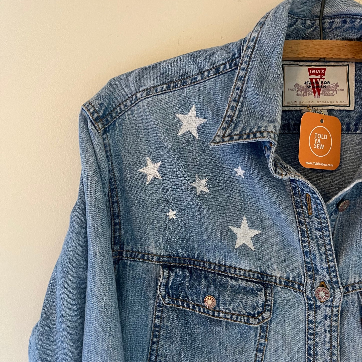 "Howdy" Upcycled Levi's Denim Shirt