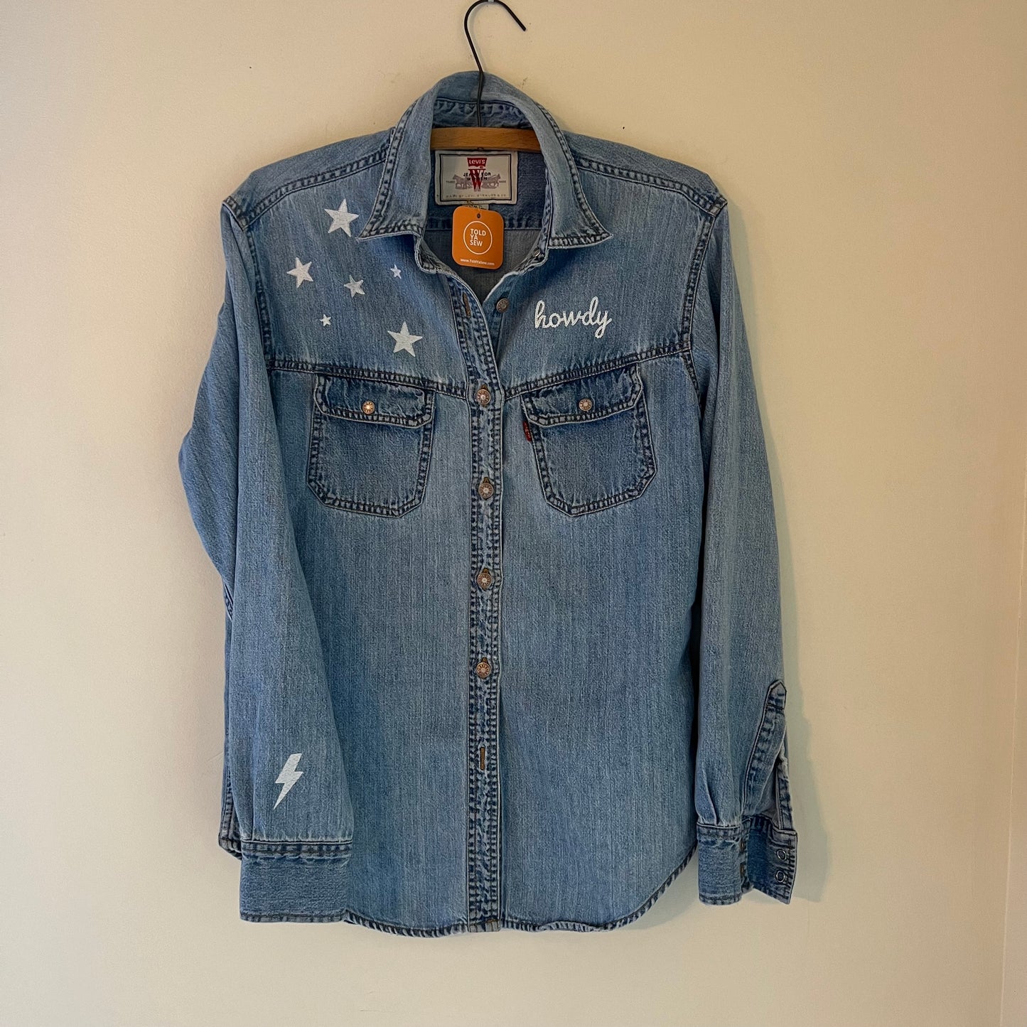 "Howdy" Upcycled Levi's Denim Shirt