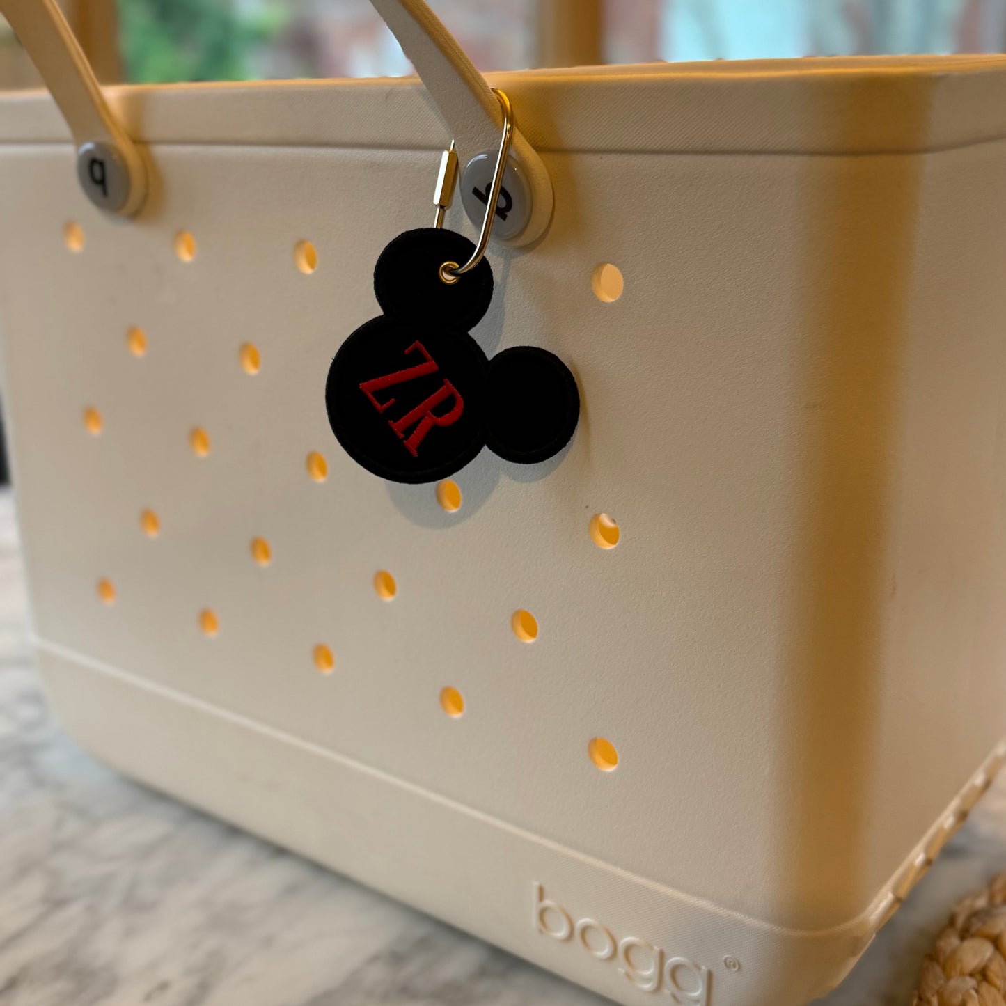 Personalized Mouse Ears Embroidered Bag Charm | Luggage Tag | Keychain