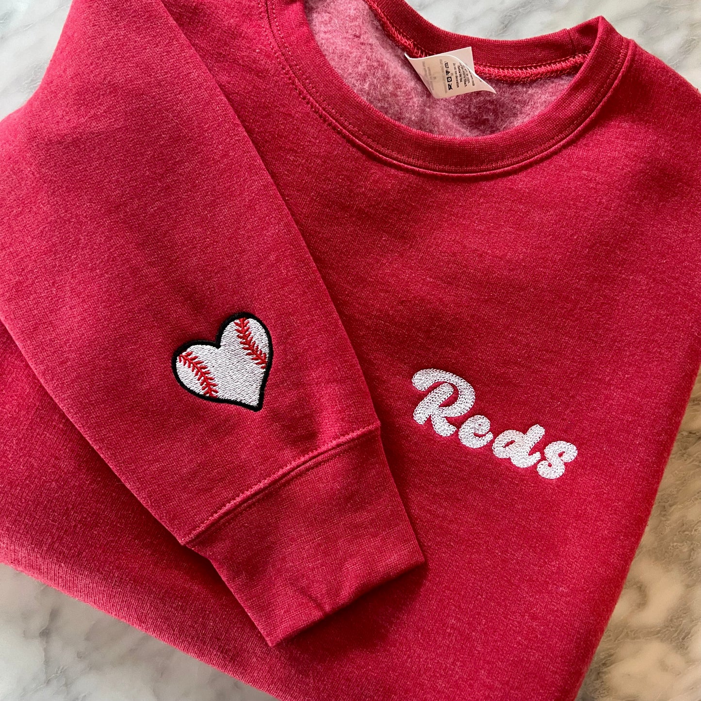 Reds Baseball Embroidered  Sweatshirt