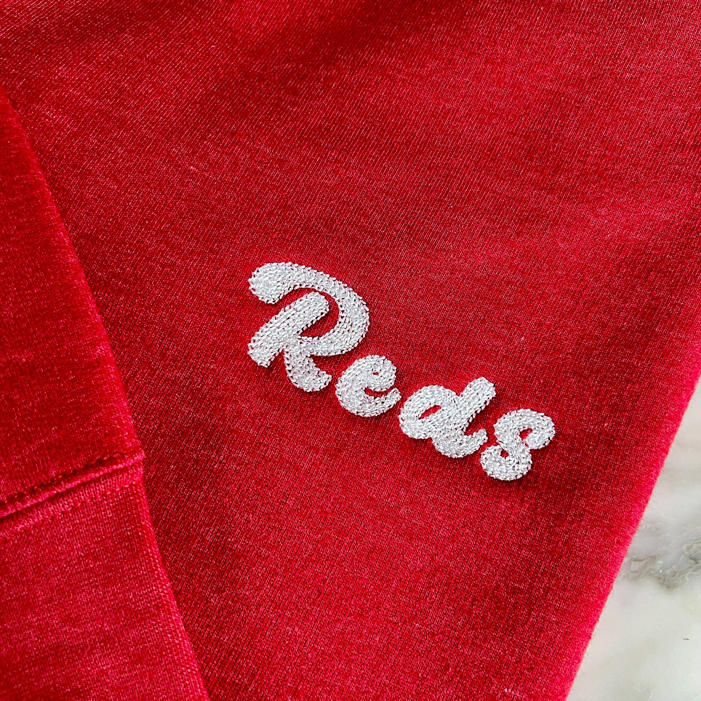 Reds Baseball Embroidered  Sweatshirt