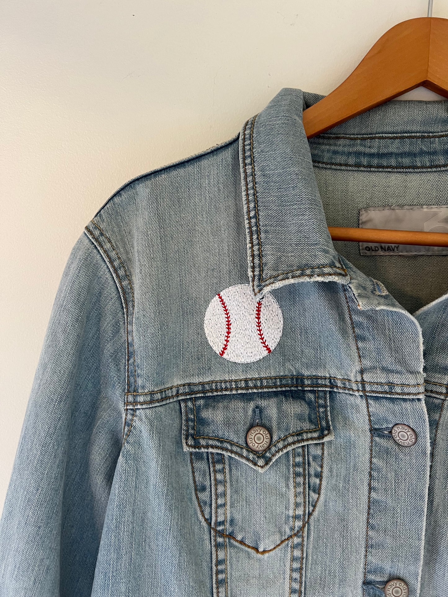 Cincinnati Reds Upcycled Embroidered Denim Jacket