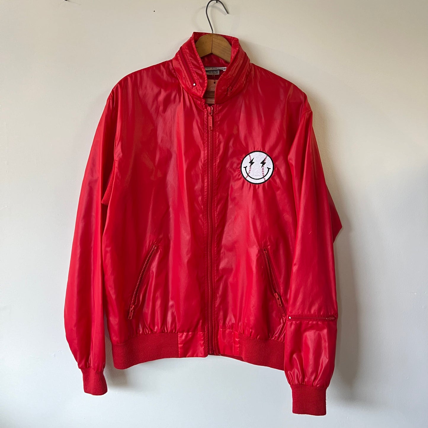 Embroidered Baseball Upcycled 80s Windbreaker Jacket