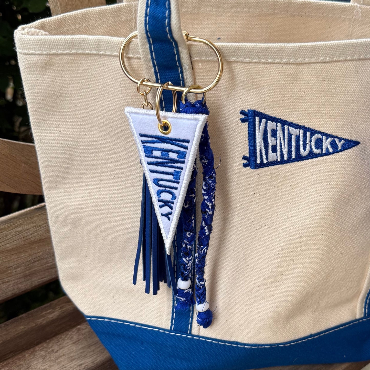 Custom Embroidered Pennant Bag Charm