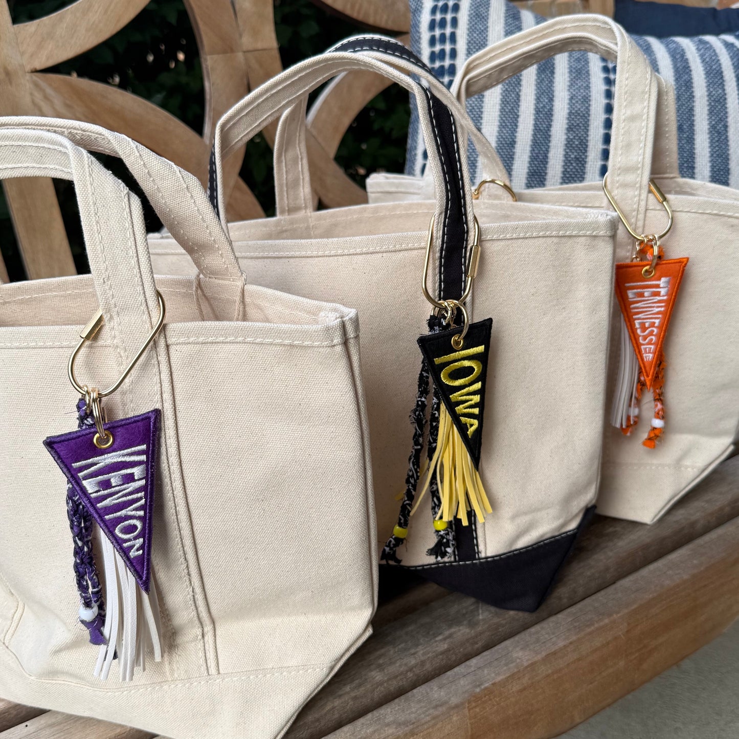 Custom Embroidered Pennant Bag Charm