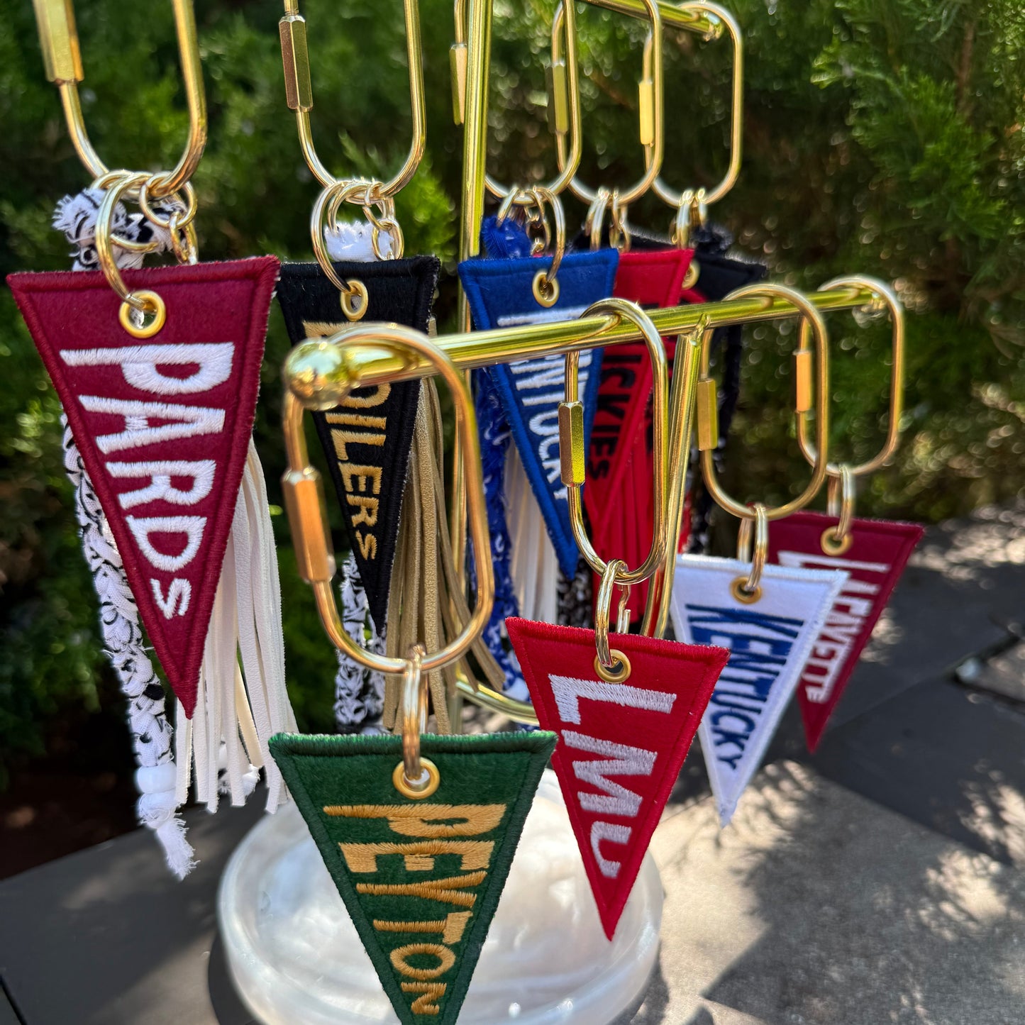 Custom Embroidered Pennant Bag Charm