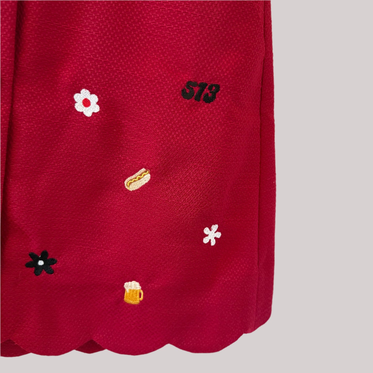 "Summertime in Cincy" Embroidered Upcycled Skirt