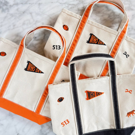 Who Dey Icon Embroidered Cincinnati Bengals Mini Canvas Tote Bag