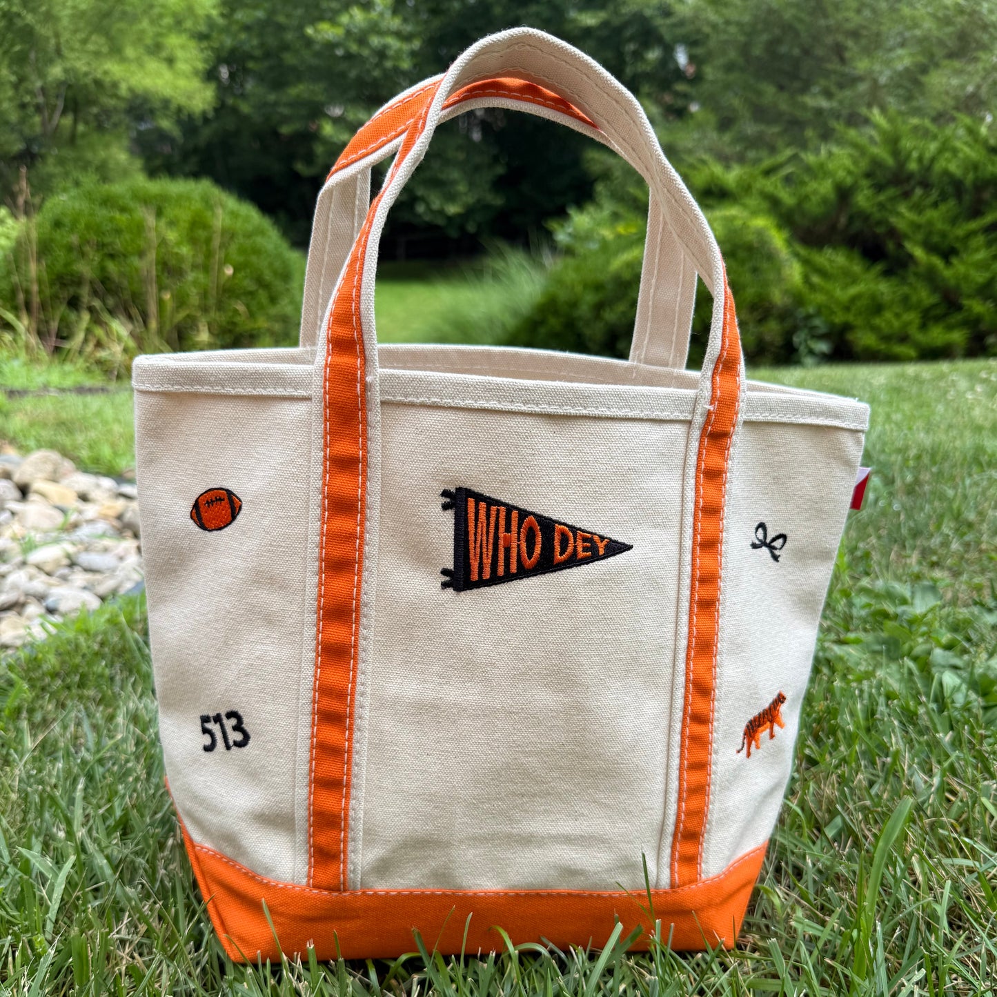 Who Dey Icon Embroidered Cincinnati Bengals Mini Canvas Tote Bag
