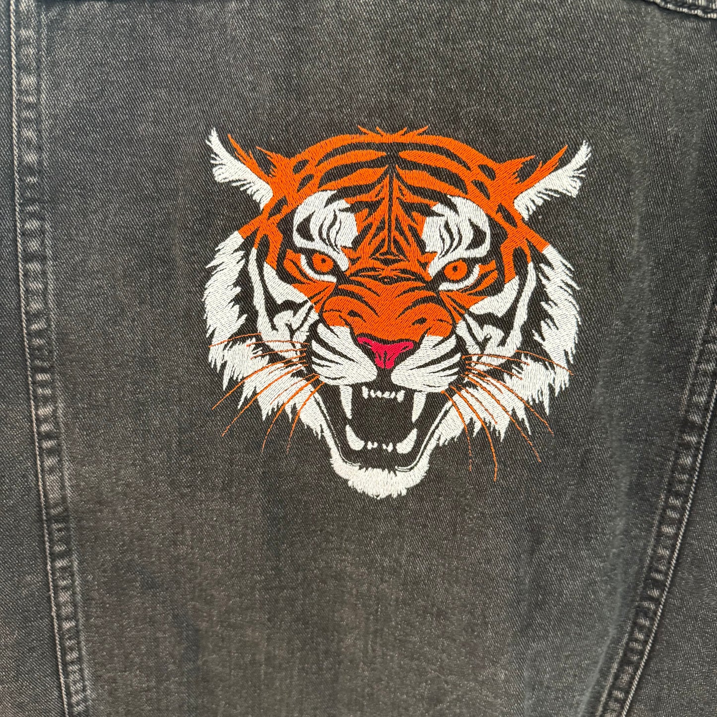 Cincy Bengal Tiger Black Denim Jacket