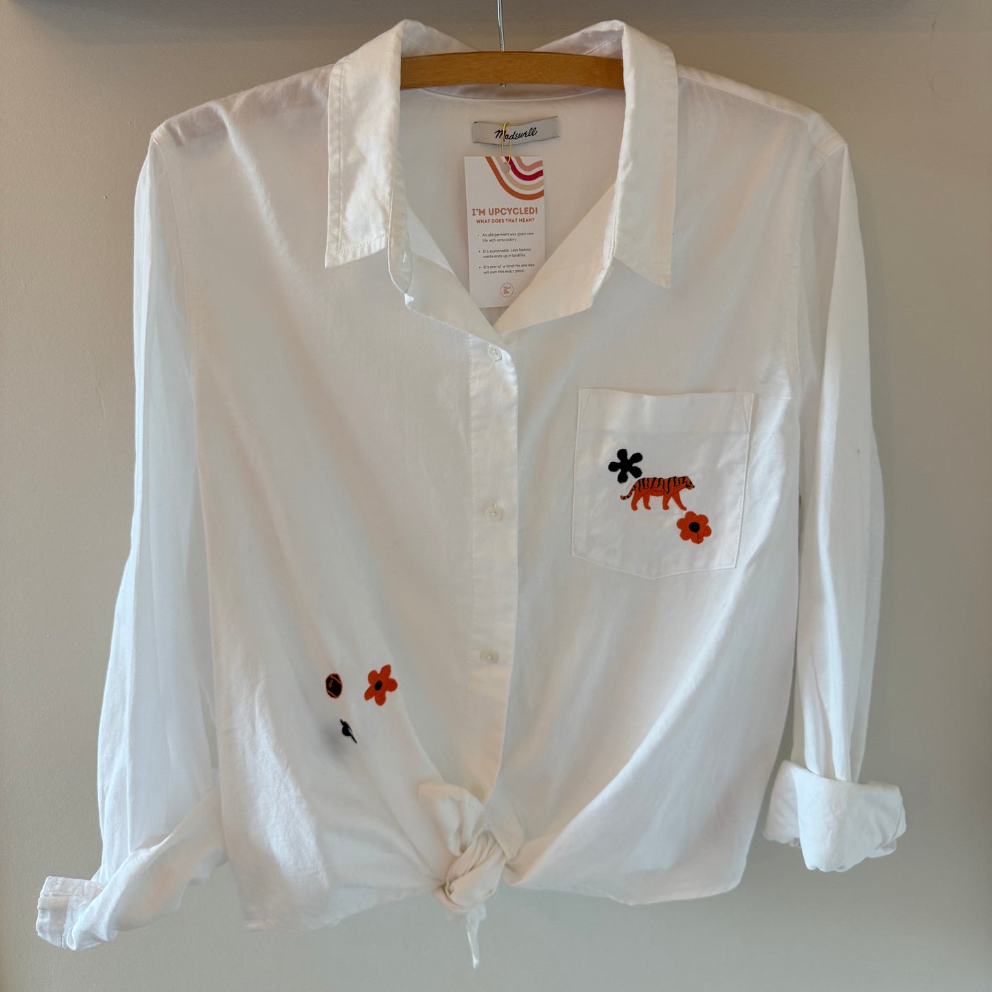 Cincinnati Bengals Madewell Brand Front-Tie Long Sleeved Blouse