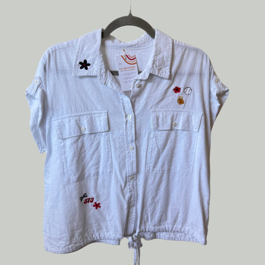 "Summer in Cincy" Upcycled Embroidered Blouse
