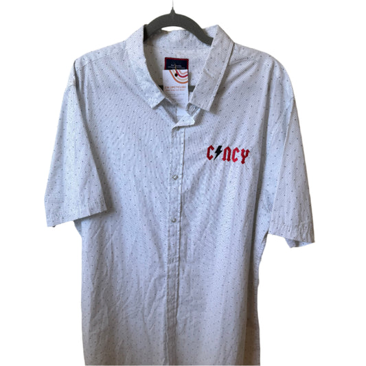 Cincy Reds Rocker Mens Upcycled Short-Sleeved Button-Up Shirt