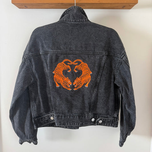 Double Tiger Bengals Upcycled Stonewashed Denim Jacket