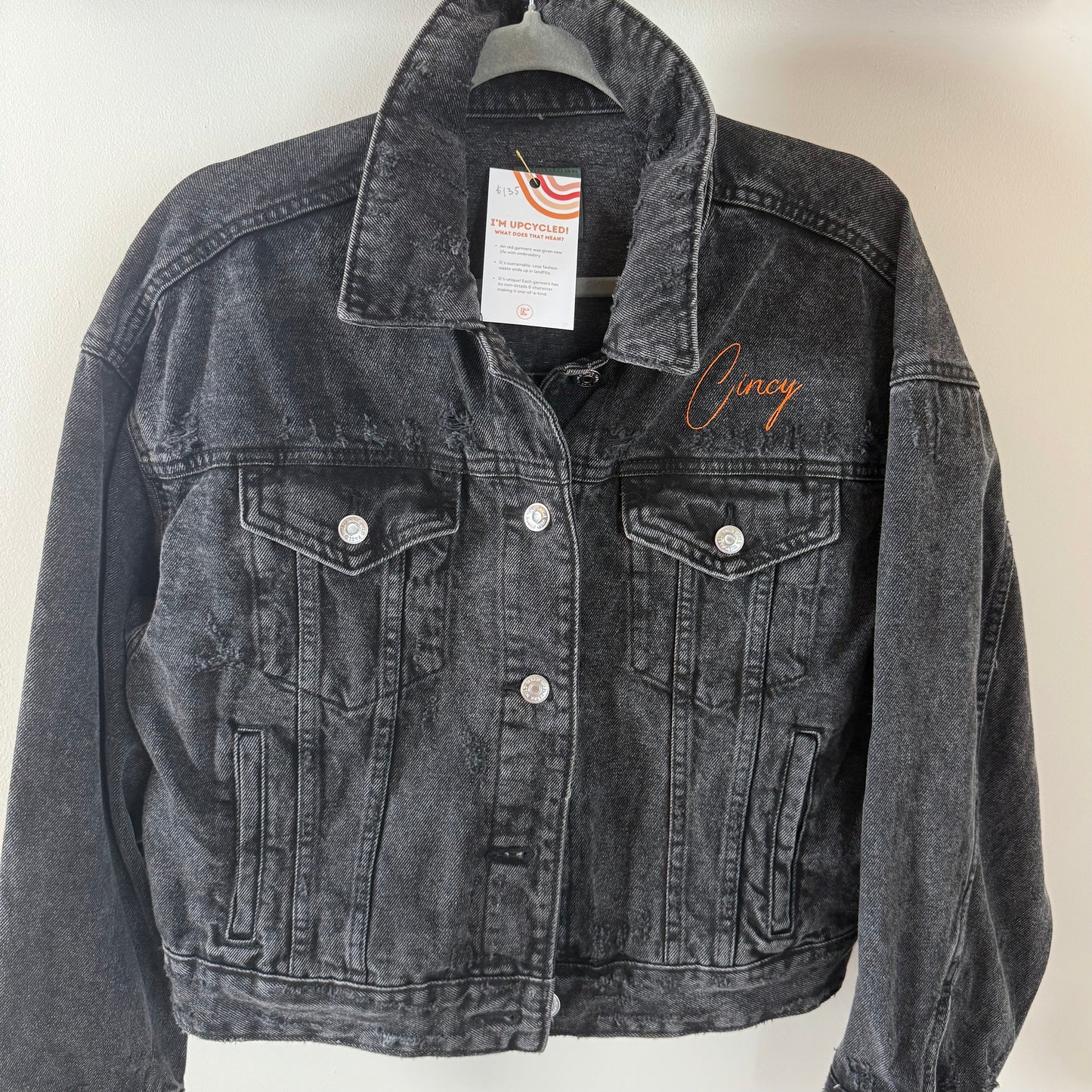 Double Tiger Bengals Upcycled Stonewashed Denim Jacket