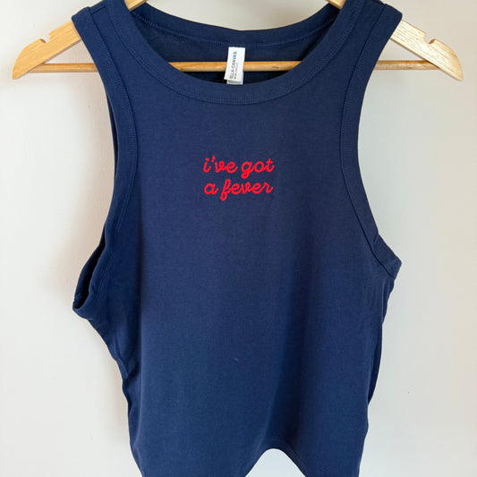 Custom Chainstitch Embroidered Fitted Racer Tank Shirt