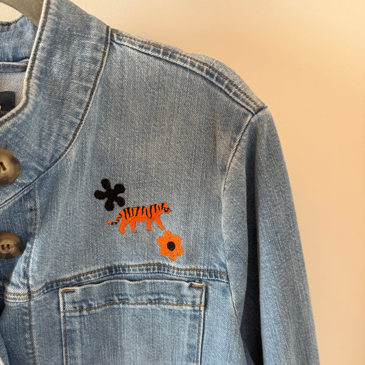 Cincinnati Bengals-Inspired Embroidered Denim Jacket