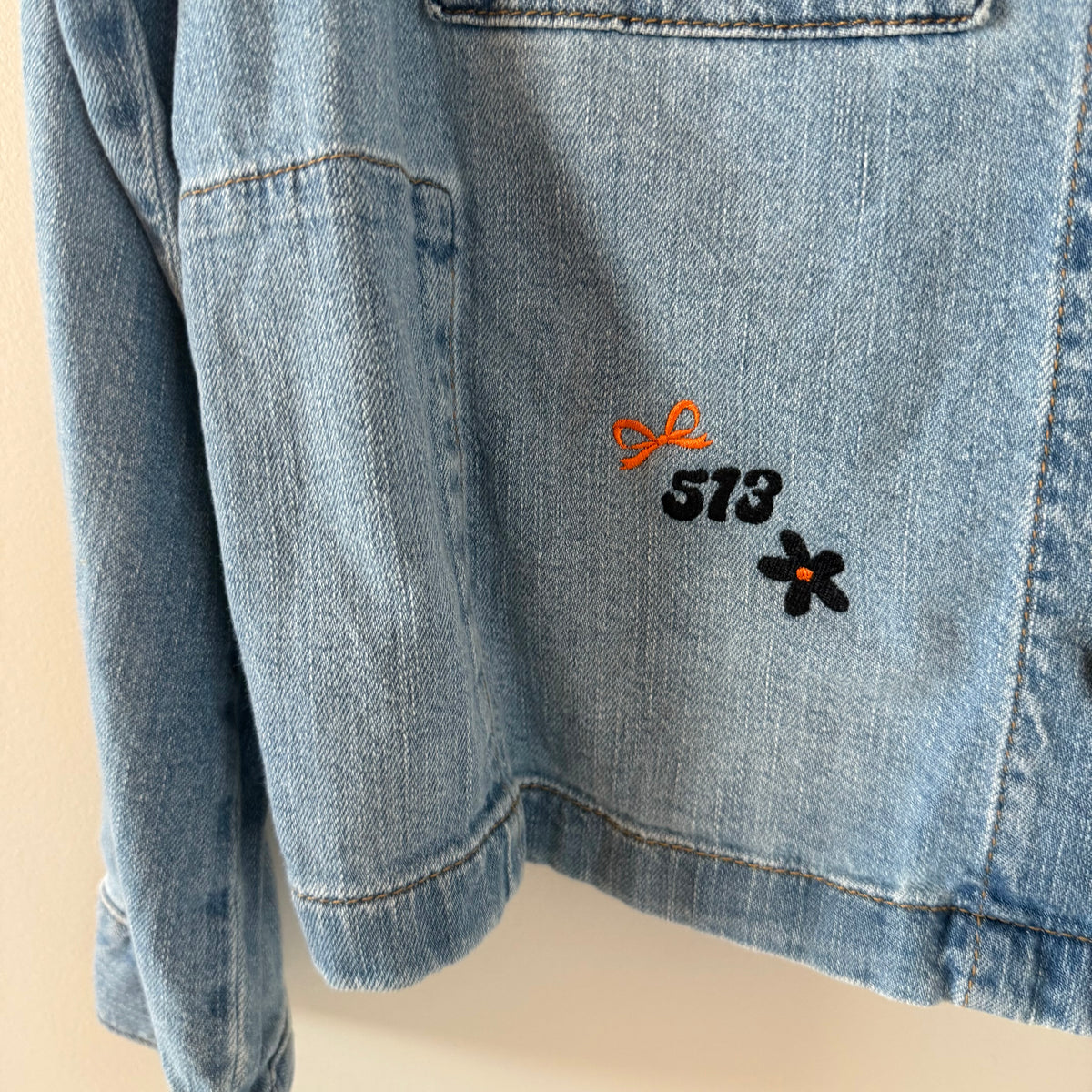 Cincinnati Bengals-Inspired Embroidered Denim Jacket