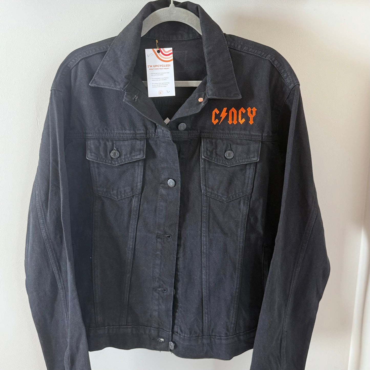 "Welcome to the Jungle" Cincinnati Bengals Upcycled Embroidered Denim Jacket