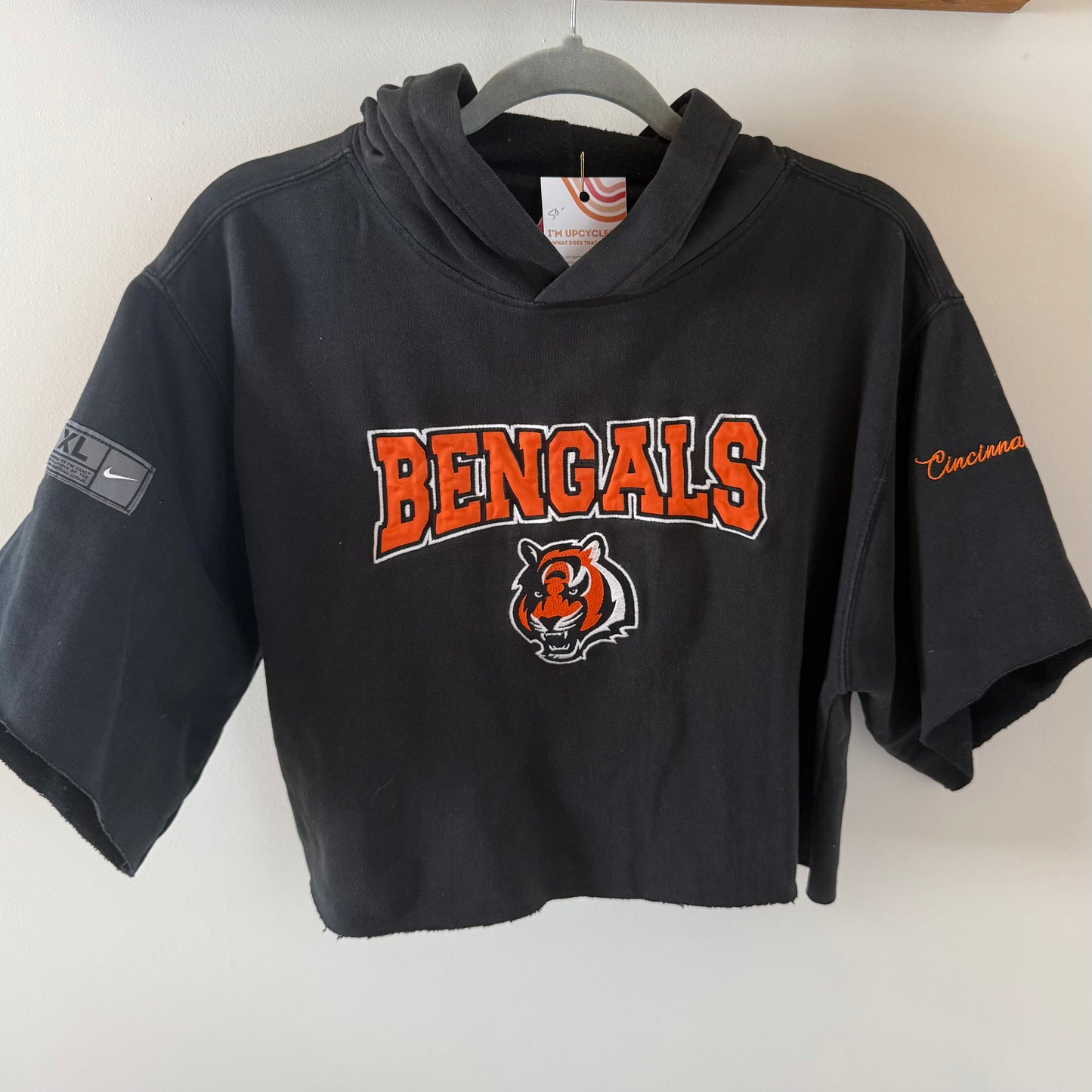 Bengals Cropped Upcycled Hoodie