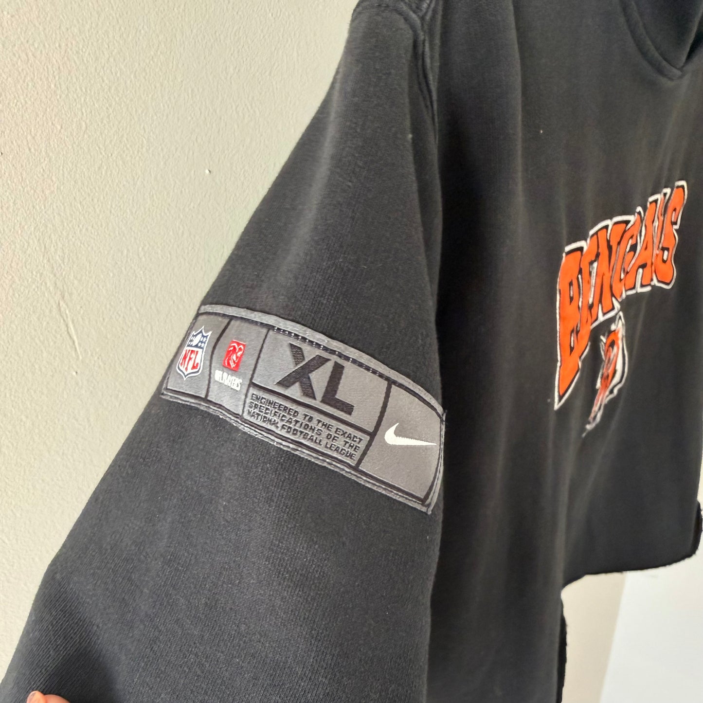 Bengals Cropped Upcycled Hoodie