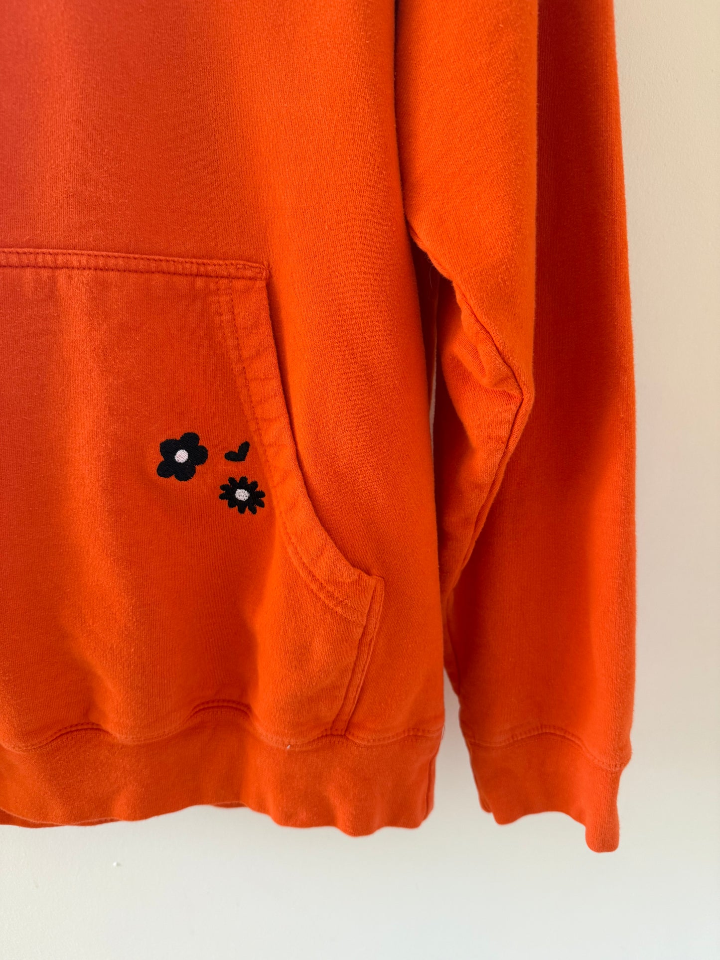 Cincinnati Bengals  Embroidered Upcycled Orange Hoodie