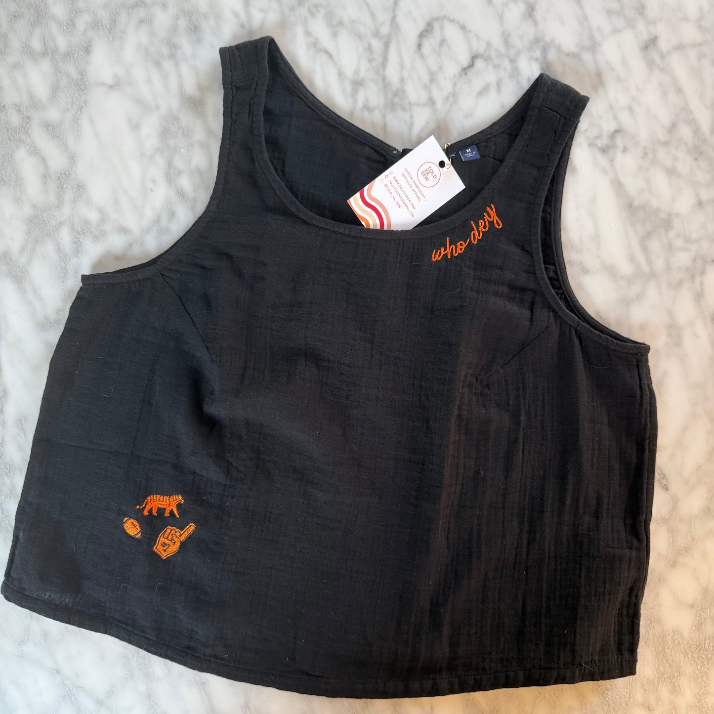 Cincinnati Bengals Embroidered Upcycled Cotton Tank