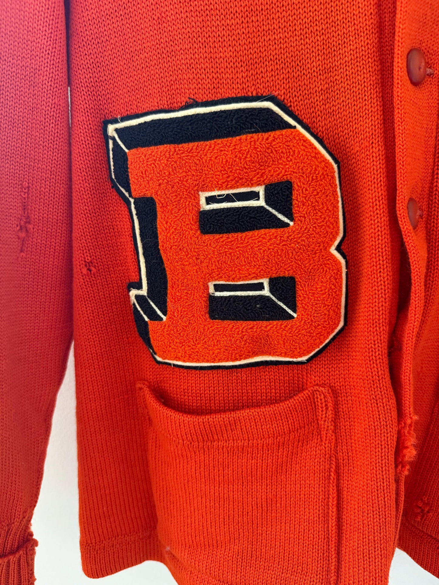 Upcycled Vintage 1950s Varsity Sweater with New Cincinnati Bengals Embroidery