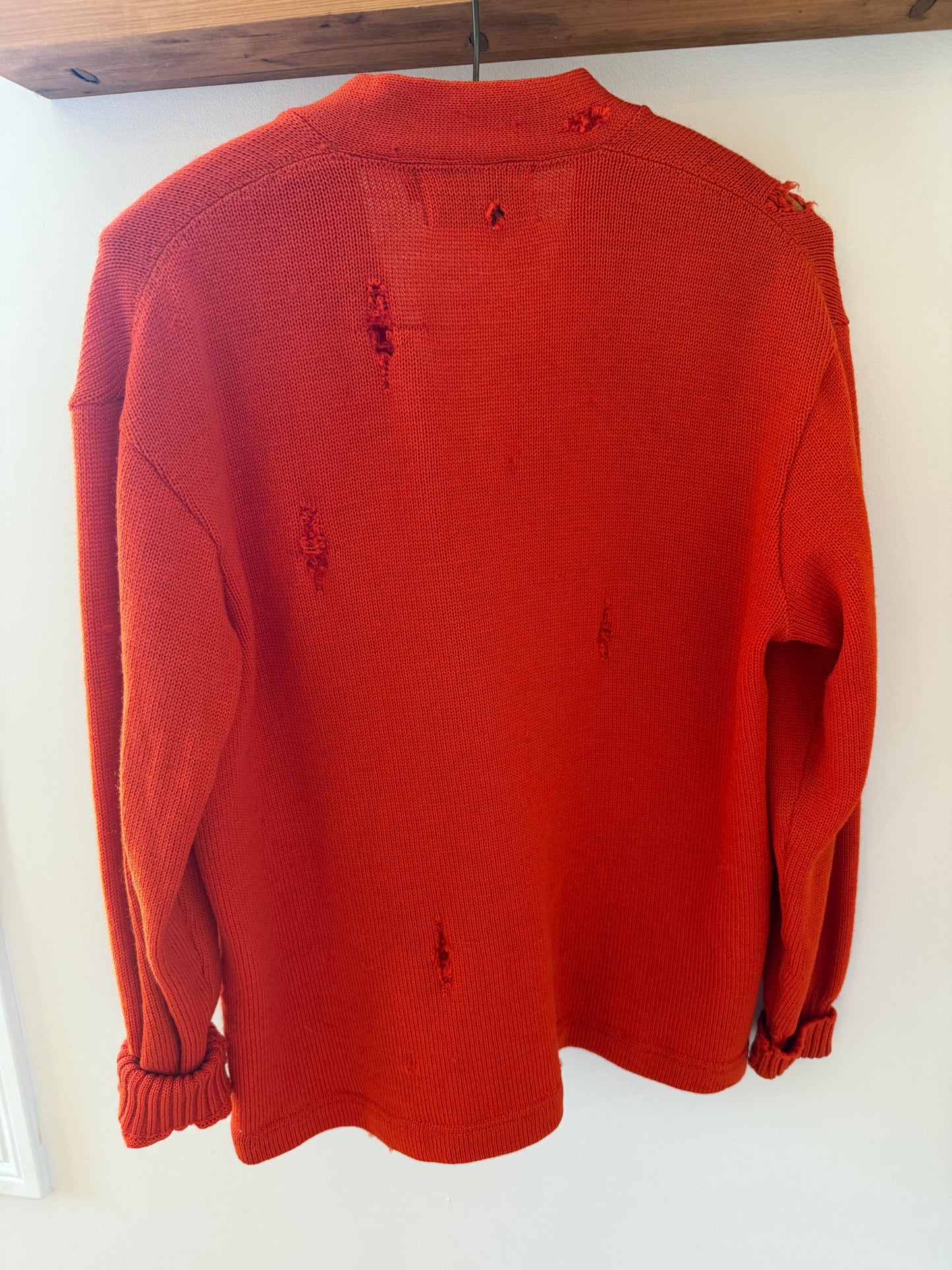 Upcycled Vintage 1950s Varsity Sweater with New Cincinnati Bengals Embroidery