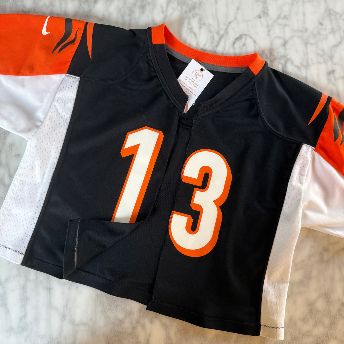 Cropped Cincinnati Bengals Reworked Cardigan Jersey